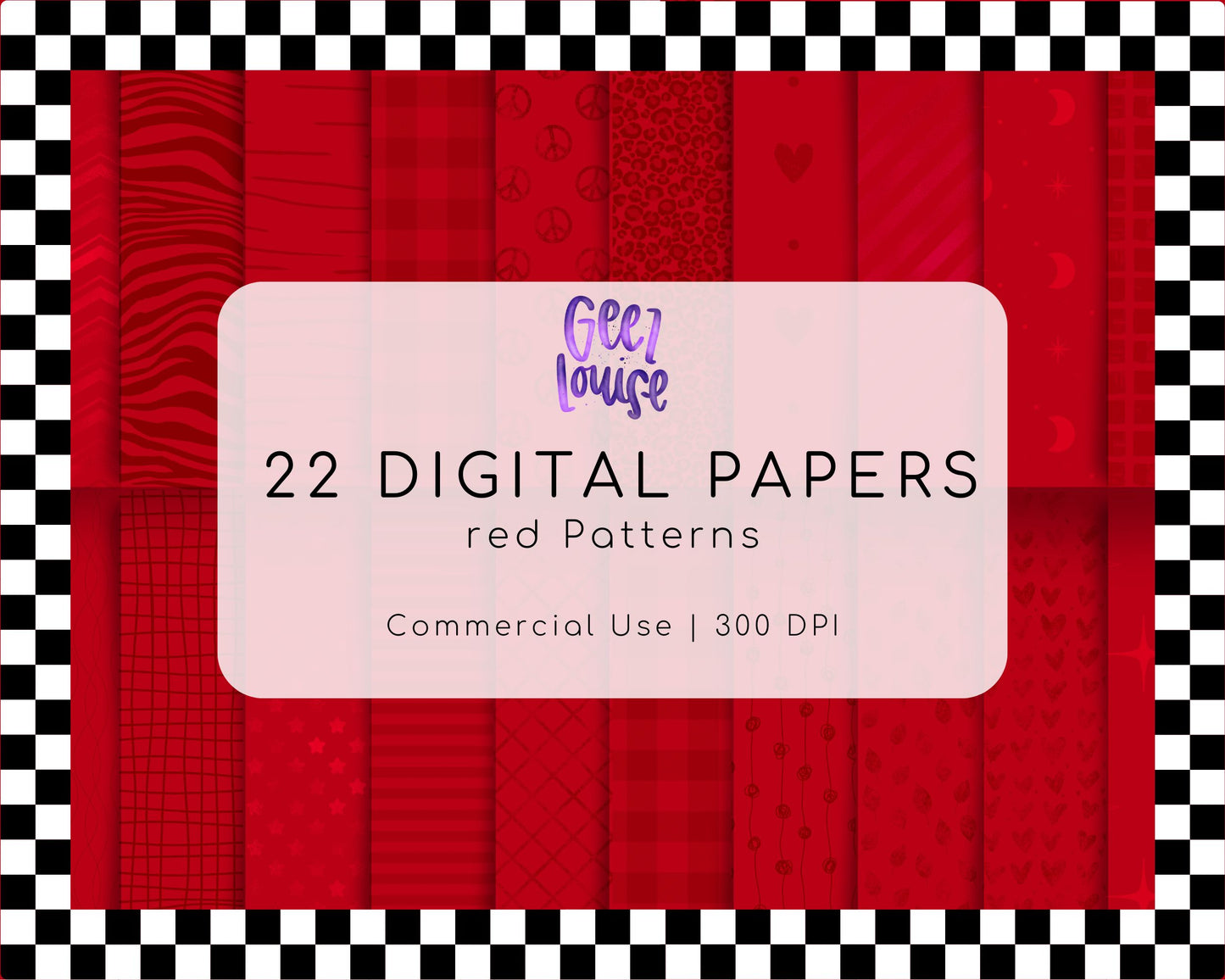 Red Patterns Seamless Digital Papers • 300 DPI Pattern Bundle