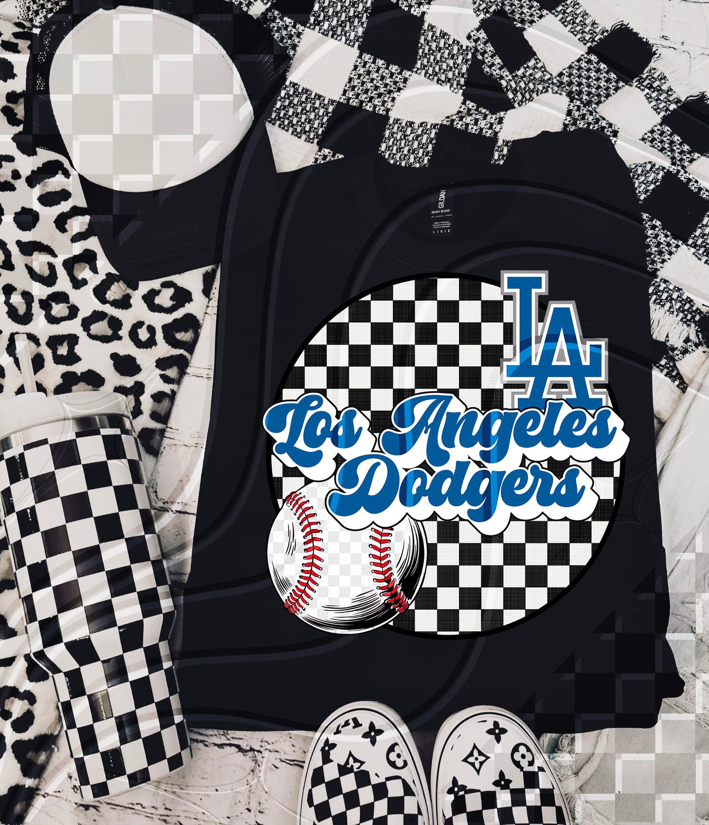 Checkered Spirit Baseball Circle | 30 Team Options - Digital Download- PNG