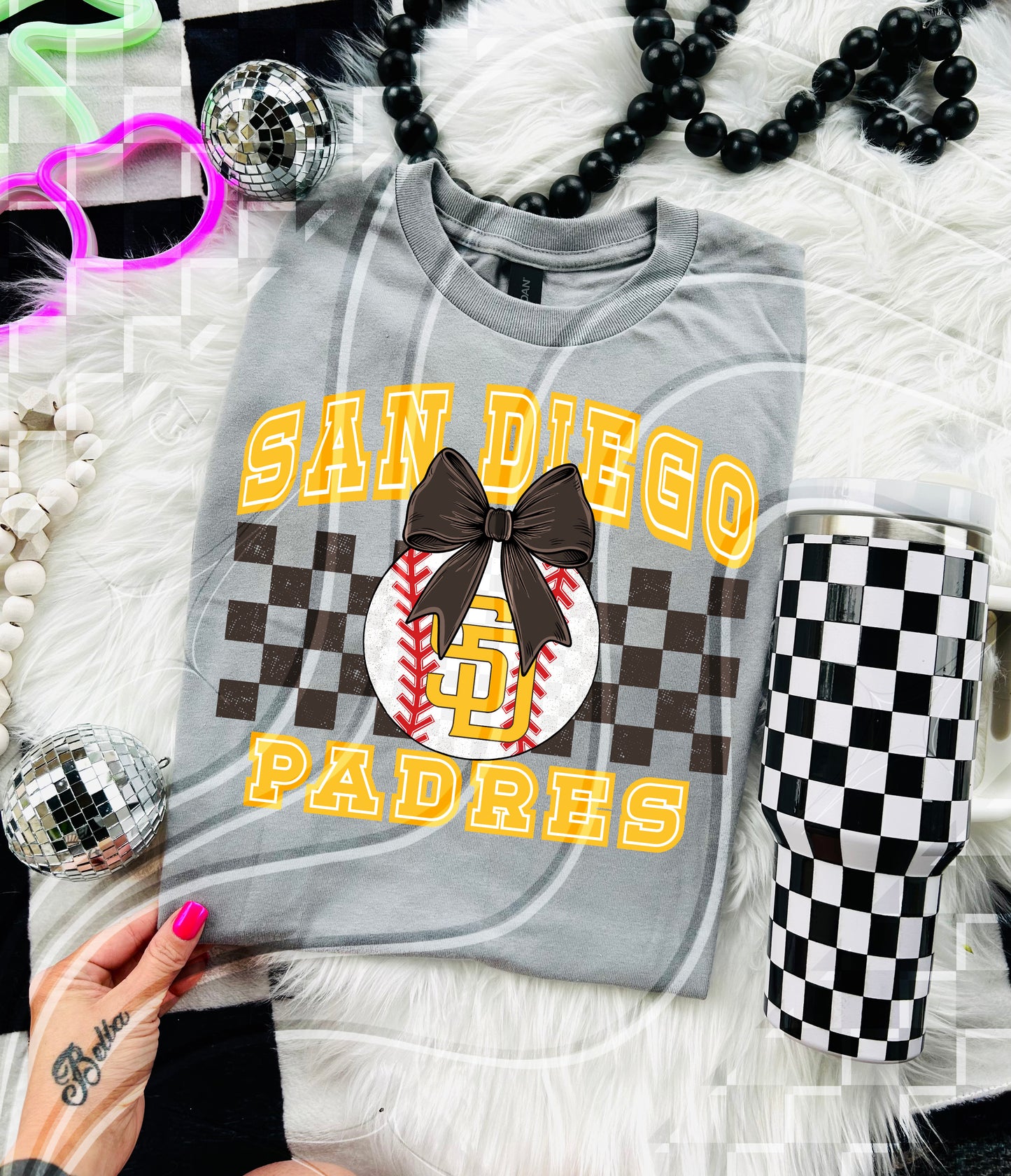 Baseball Spirit Design | Checkerboard Bow | 30 Team Options - Digital Download- PNG