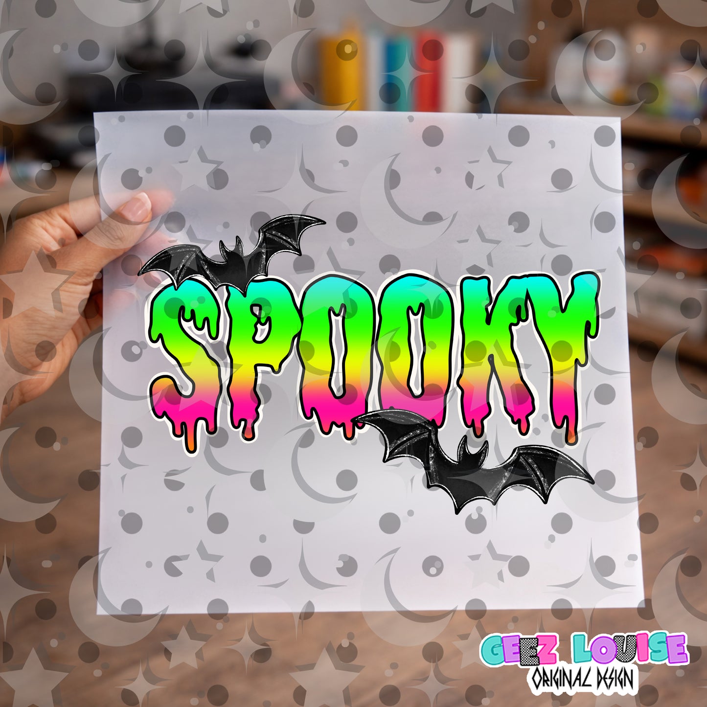 Rainbow Spooky PNG | Dripping Halloween Sublimation Design | Colorful Ghost Season Digital Download