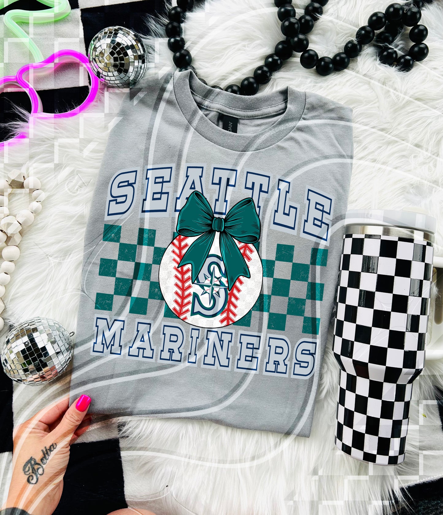 Baseball Spirit Design | Checkerboard Bow | 30 Team Options - Digital Download- PNG