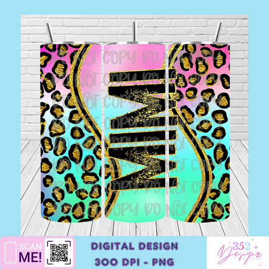 Mimi Rainbow leopard tumbler - Digital Download- PNG