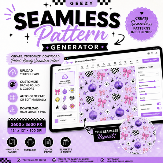 Geezy Seamless Pattern Generator | Create Repeat Digital Papers in Seconds
