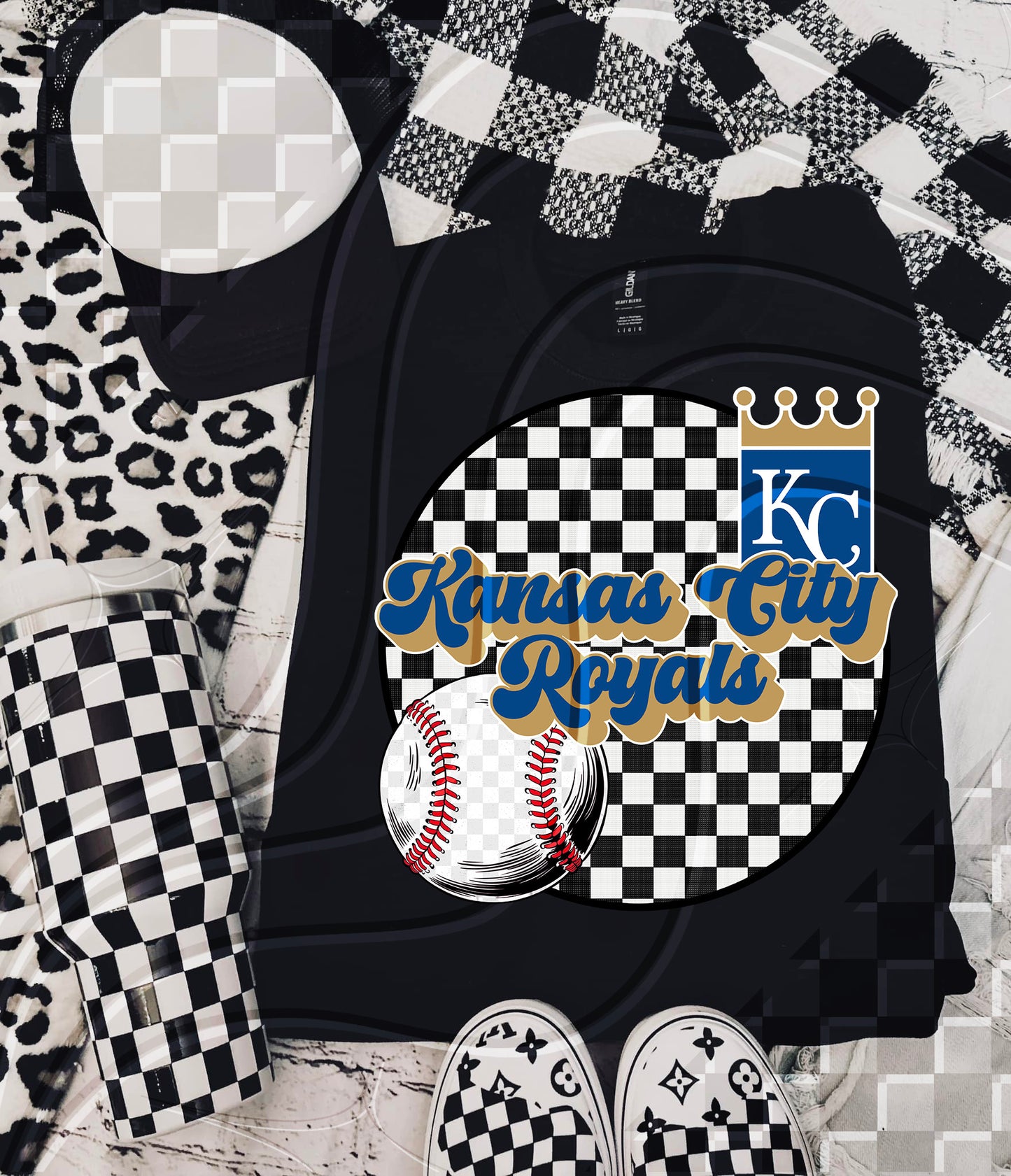 Checkered Spirit Baseball Circle | 30 Team Options - Digital Download- PNG