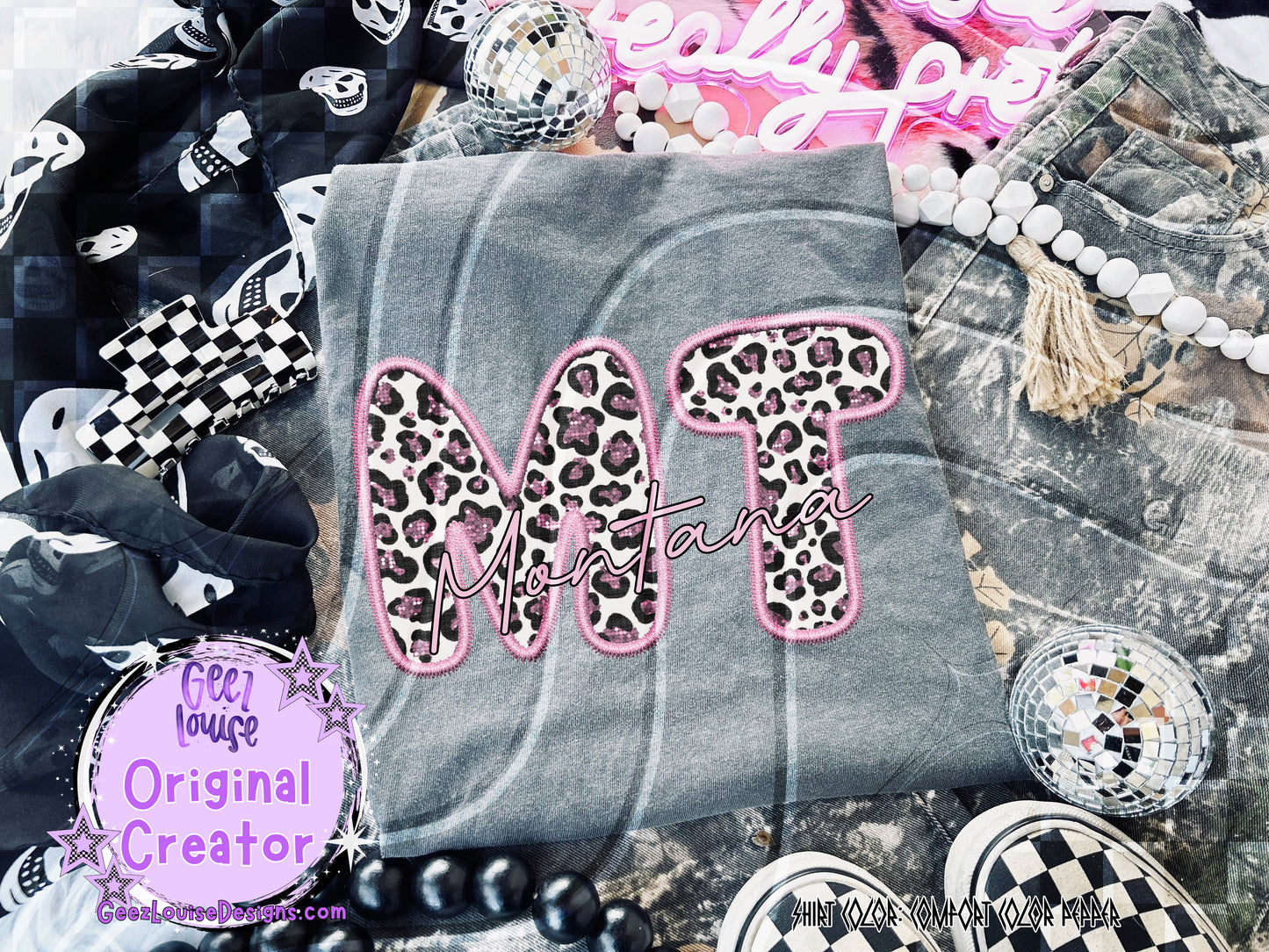 Leopard Appliqué State Bundle – All 50 States PNG