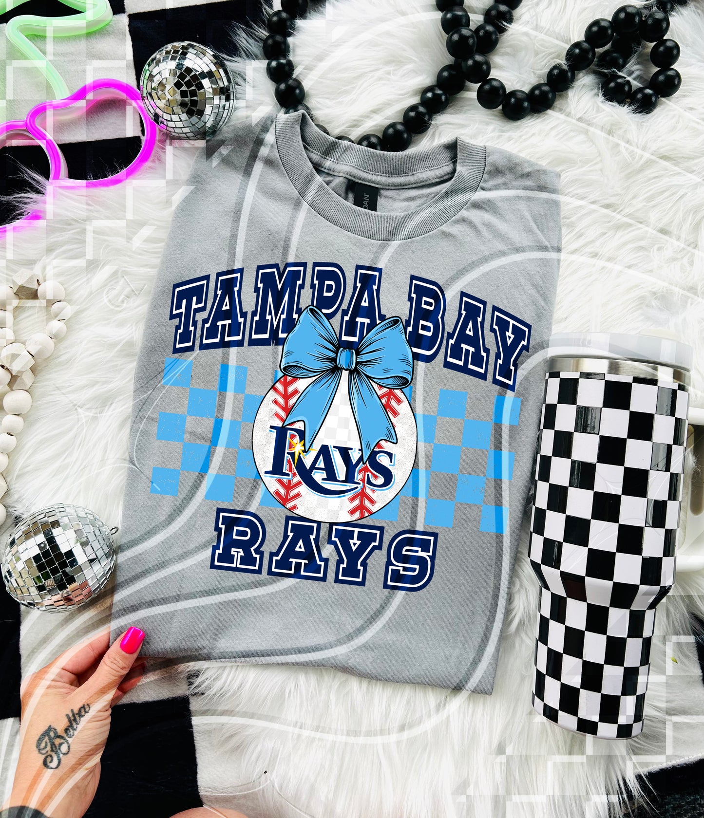 Baseball Spirit Design | Checkerboard Bow | 30 Team Options - Digital Download- PNG