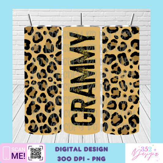 Grammy leopard tumbler - Digital Download- PNG