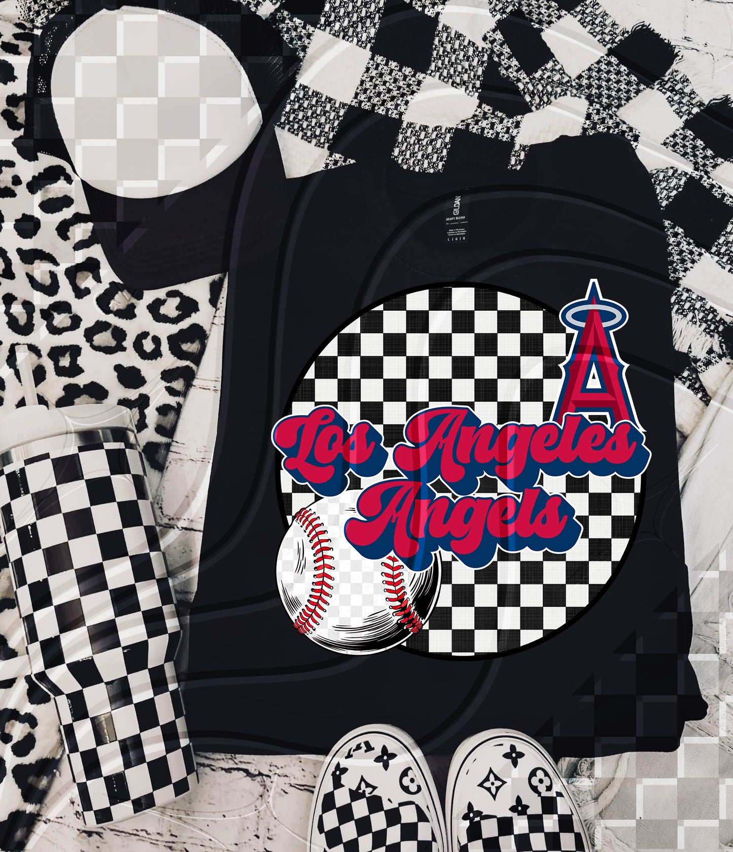 Checkered Spirit Baseball Circle | 30 Team Options - Digital Download- PNG