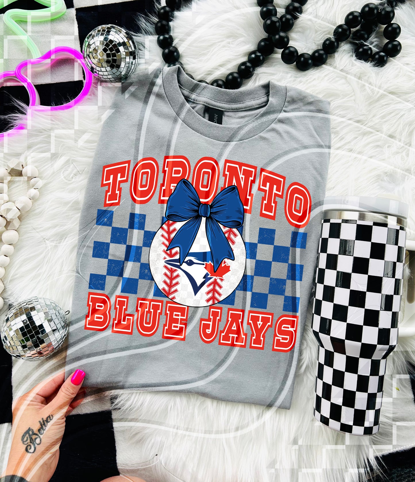 Baseball Spirit Design | Checkerboard Bow | 30 Team Options - Digital Download- PNG