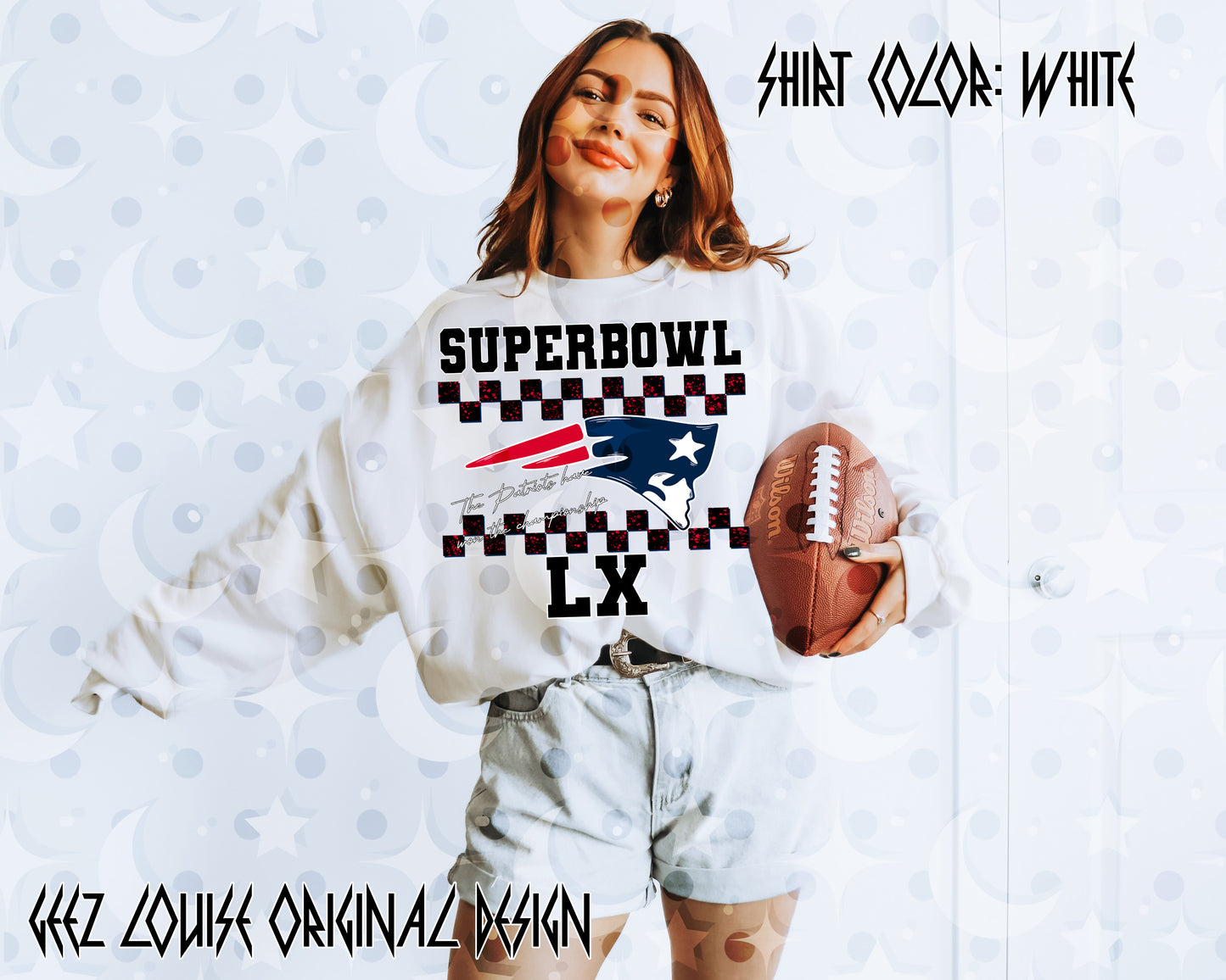 Big Game LX Championship Digital Design | Retro Checker Football Mascot PNG