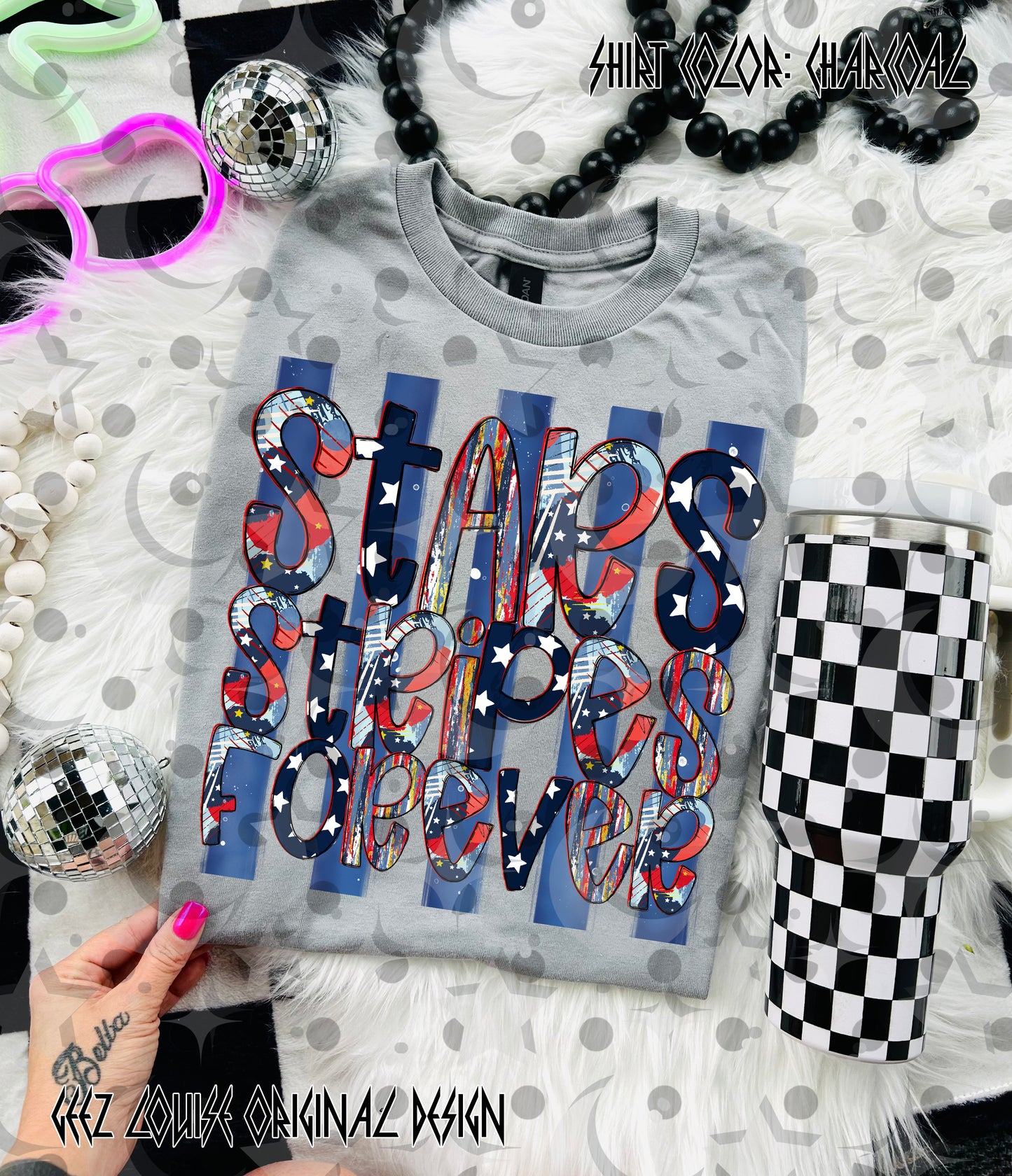 Stars Stripes Forever PNG | Patriotic Red White Blue Shirt Design | 4th of July Sublimation File