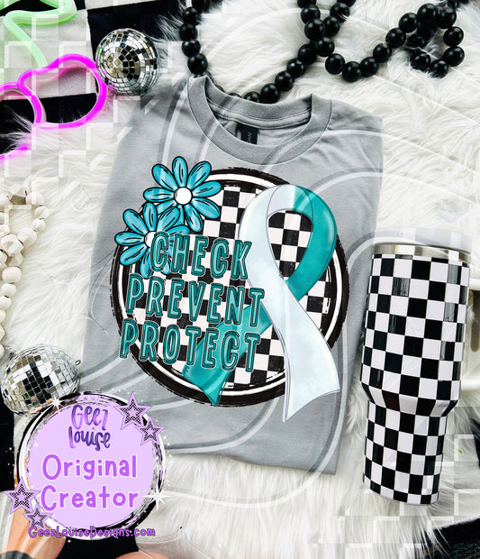 Check Prevent Protect – Cervical Cancer Awareness Digital Design