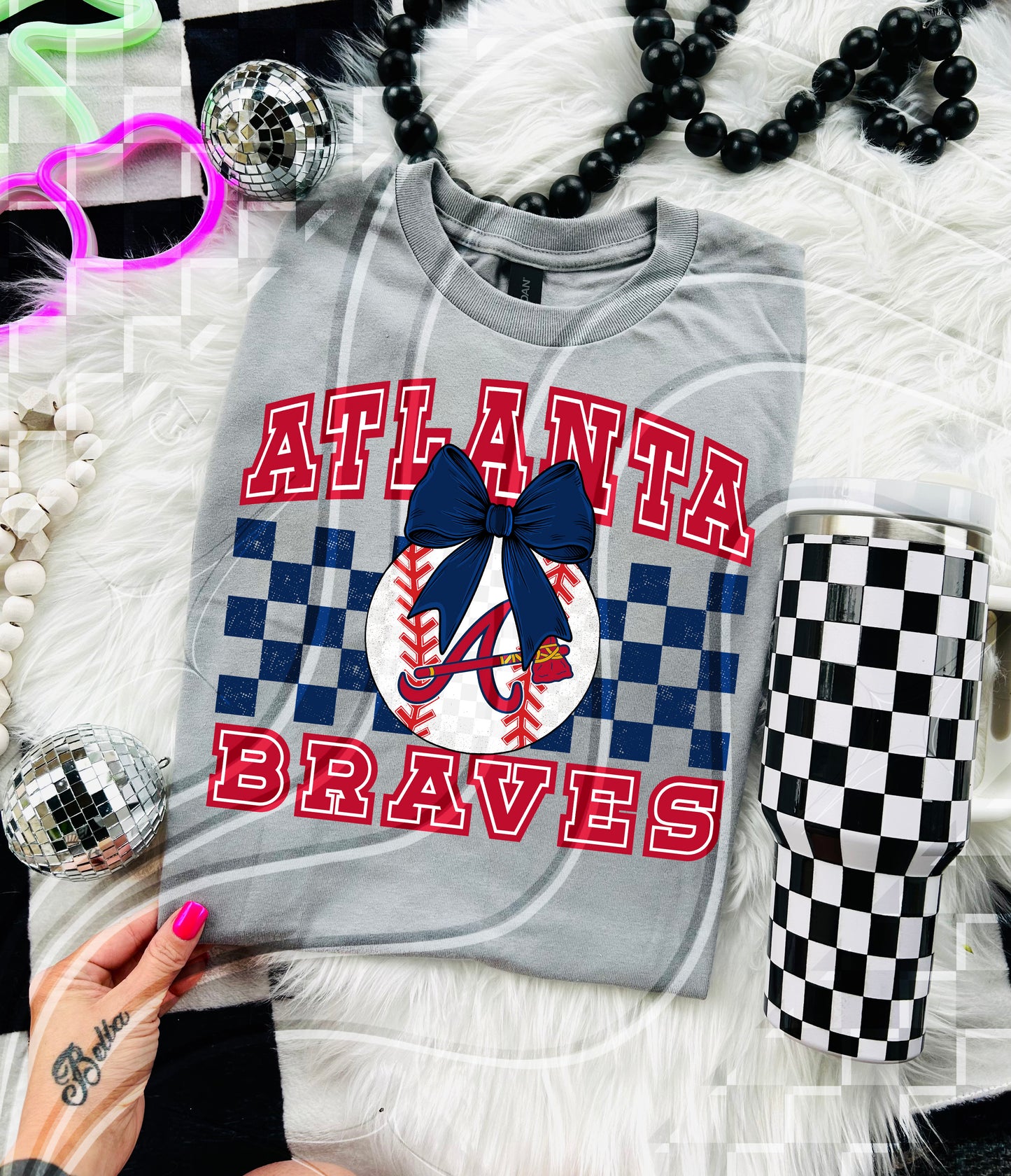 Baseball Spirit Design | Checkerboard Bow | 30 Team Options - Digital Download- PNG