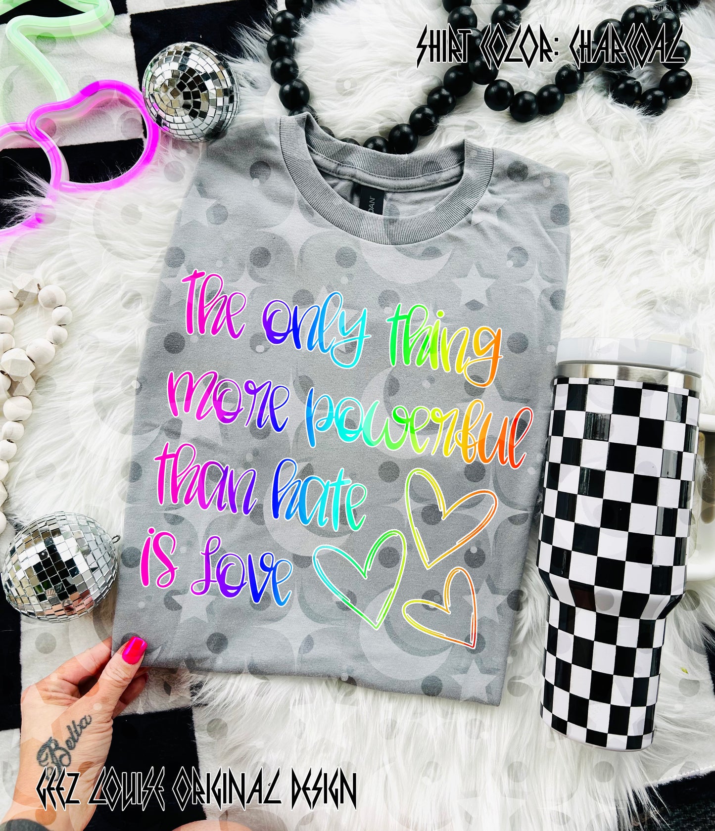 The Only Thing More Powerful Than Hate Is Love – Inspirational Quote Digital Design PNG