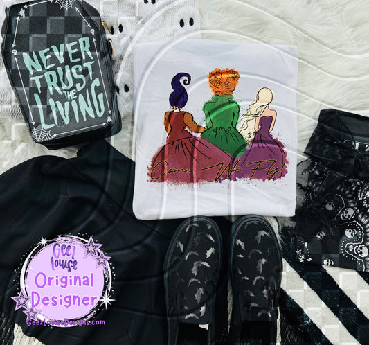 Come We Fly – Halloween Witches Digital Design PNG for Sublimation & Printing