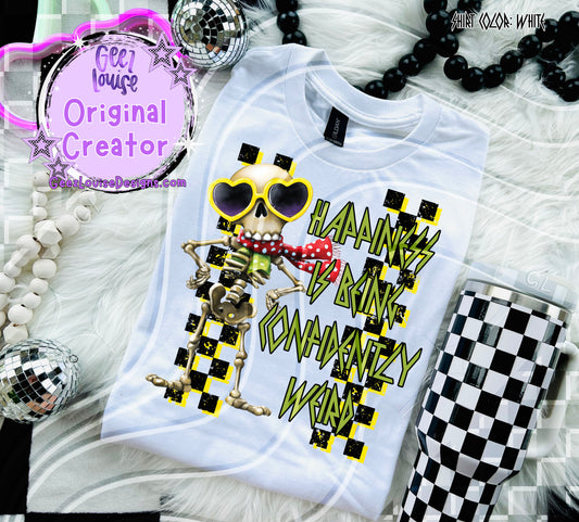 Happiness Is Being Confidently Weird – Funky Skeleton Digital Design