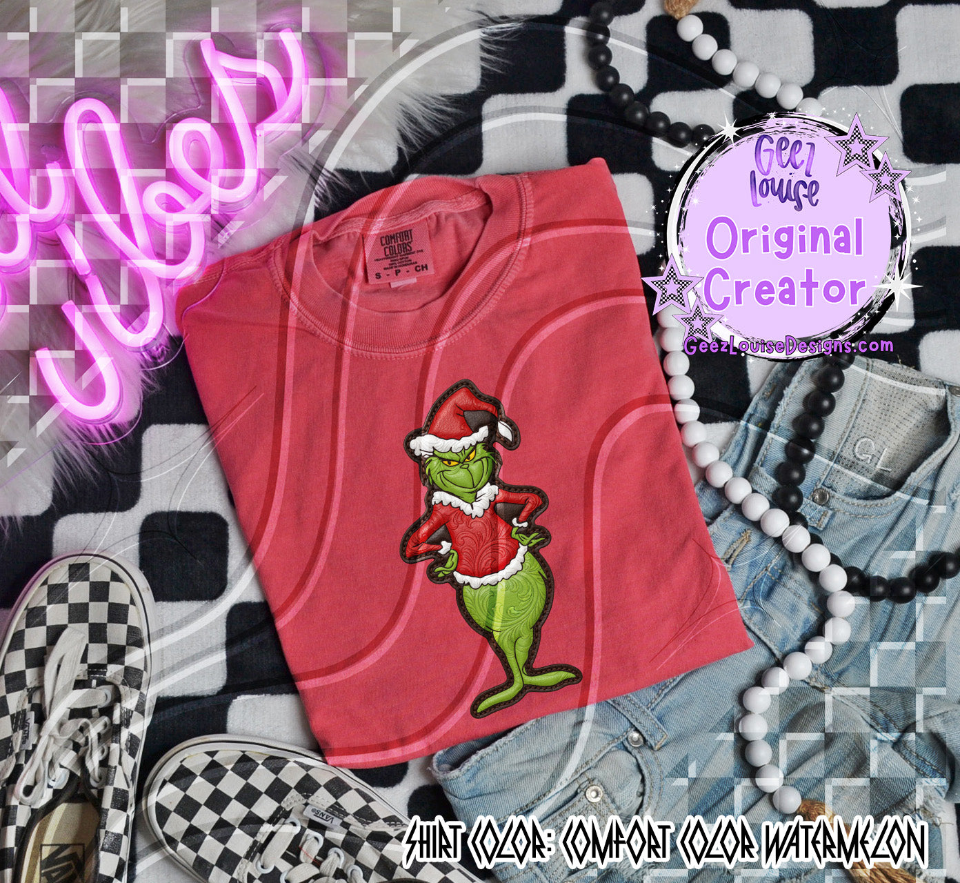 GMAN Leather Texture Digital Design | Christmas PNG for Sublimation