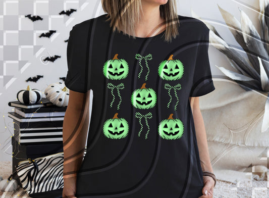 Coquette Checkered Pumpkin Digital Design – 4 Color Options (PNG + Commercial Use)