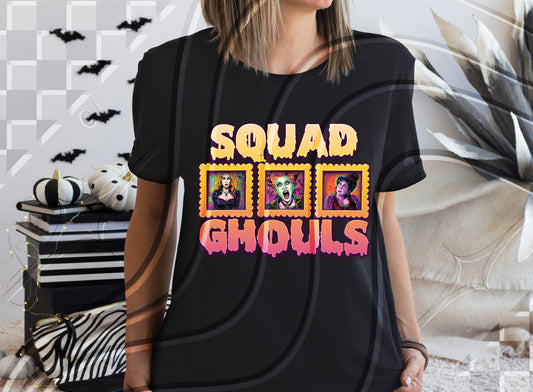 Squad Ghouls Halloween Digital Design – Retro Stamp Frame PNG