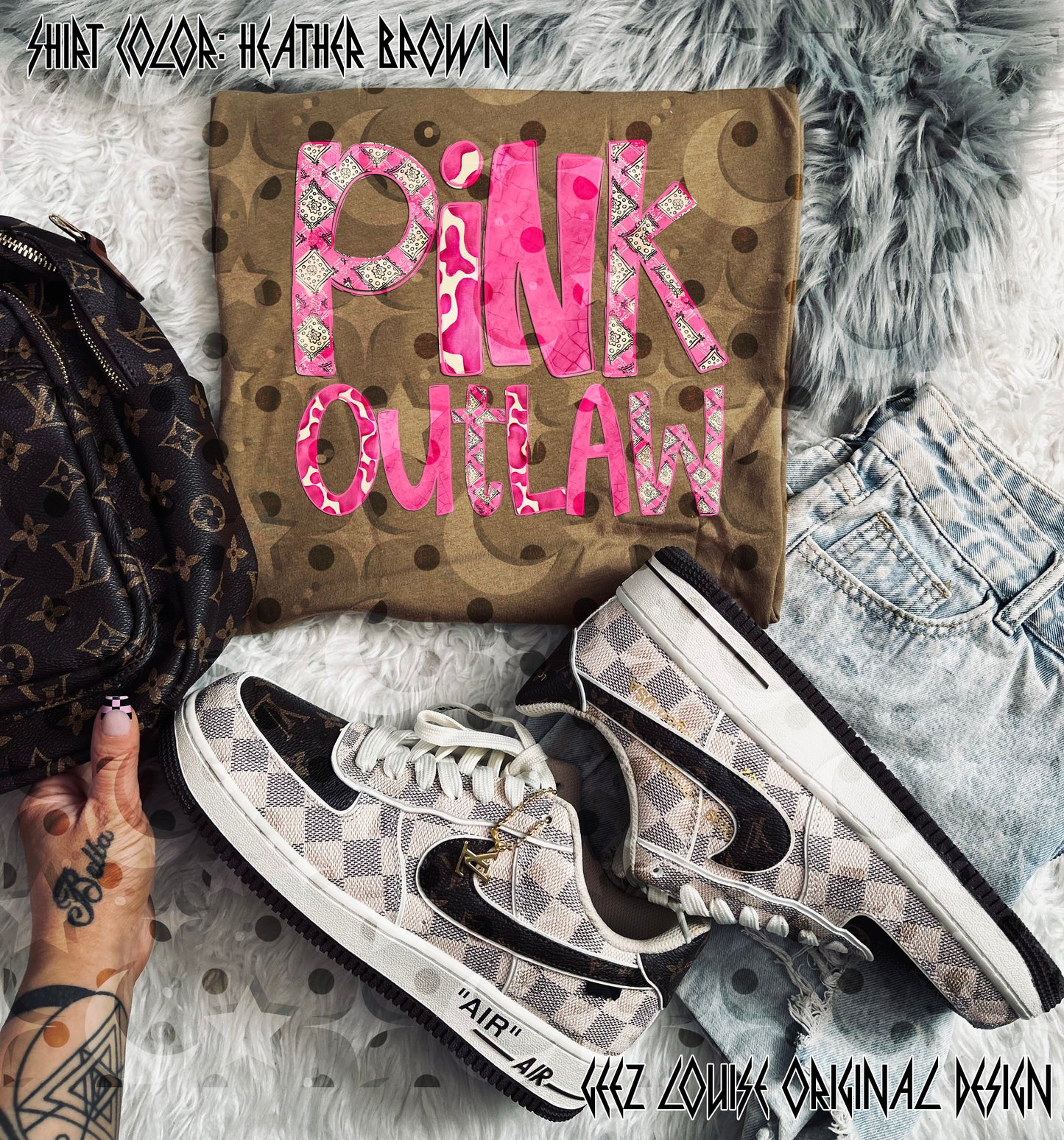 Pink Outlaw PNG Design | Western Cowgirl Shirt Design | Trendy Boutique Sublimation File