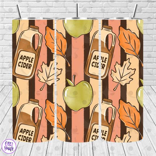Apple Cider Tumbler Wrap | Fall Apple Pattern | 20 oz Skinny PNG | Digital Download | July 26 No FOMO Drive