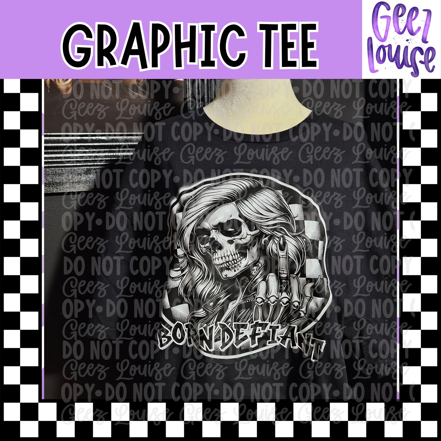 Born Defiant Skull Graphic Tee – Edgy Punk Shirt – Ready to Rock