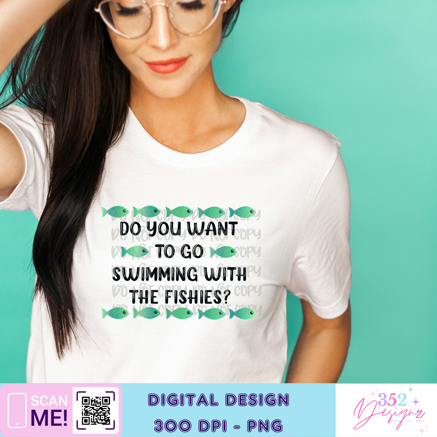 Swimming with fishies - Digital Download- PNG