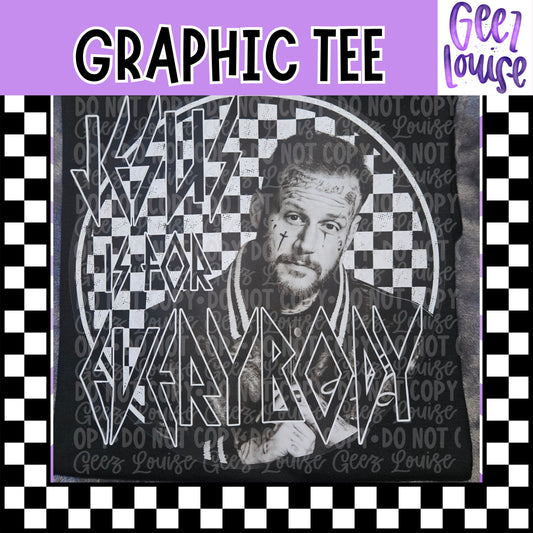 Faith Inspired Graphic Tee | Christian Rock Style Shirt | Bold Checkered Faith Tee | Edgy Religious Graphic Shirt