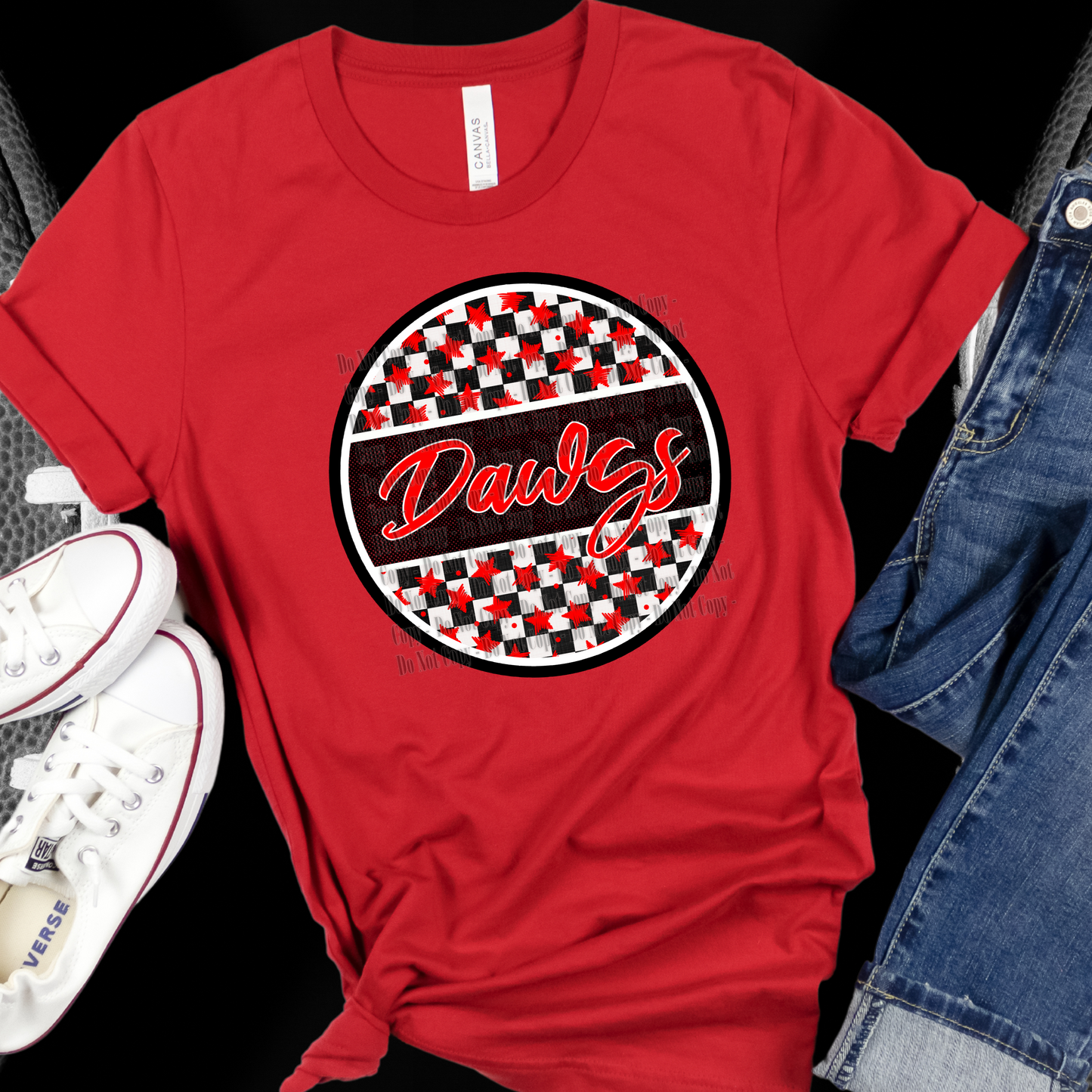 Dawgs Star Checker Circle Digital Design