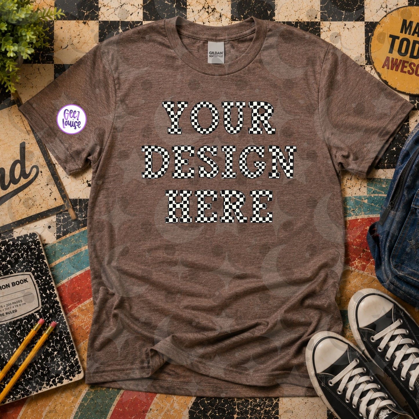 Back to School Retro Blank T-Shirt Mockups | 9 Shirt Colors | Individual or Bundle | Lifetime Mockup Drive | Digital Download