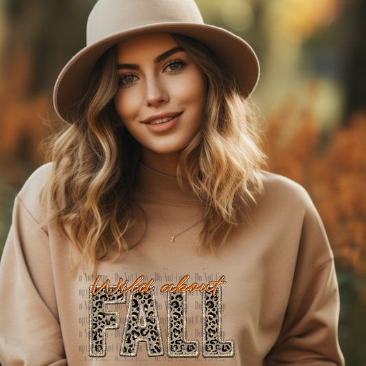 Wild About Fall Script | Leopard Print Autumn Digital Design
