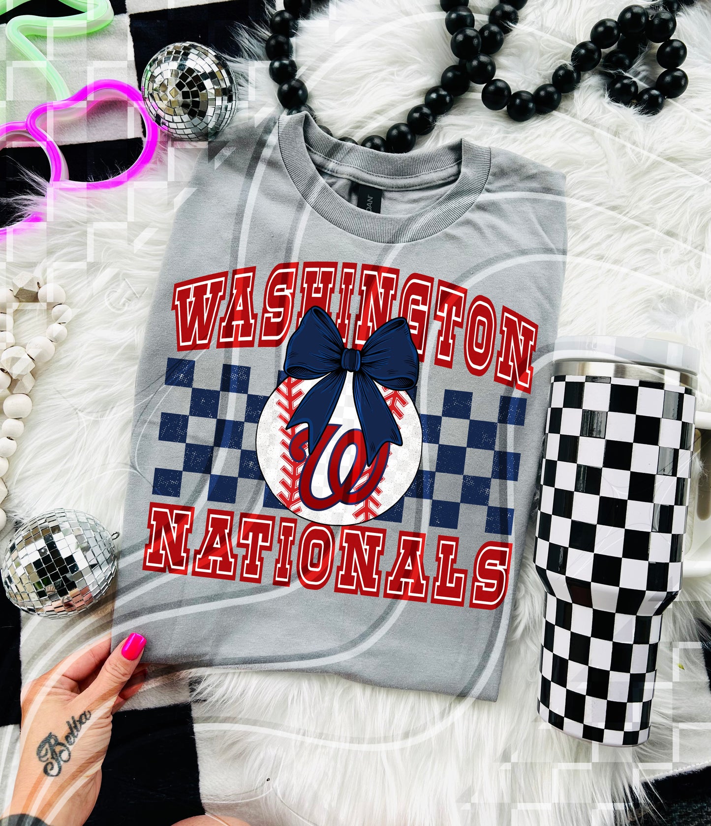 Baseball Spirit Design | Checkerboard Bow | 30 Team Options - Digital Download- PNG
