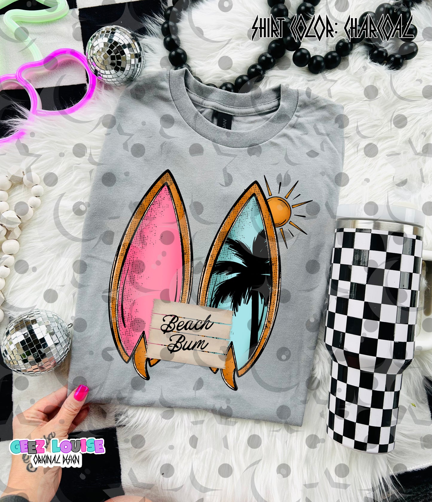 Beach Bum Surfboards PNG | Retro Summer Sublimation Design | Tropical Palm Tree Surf Graphic | Beach Shirt PNG