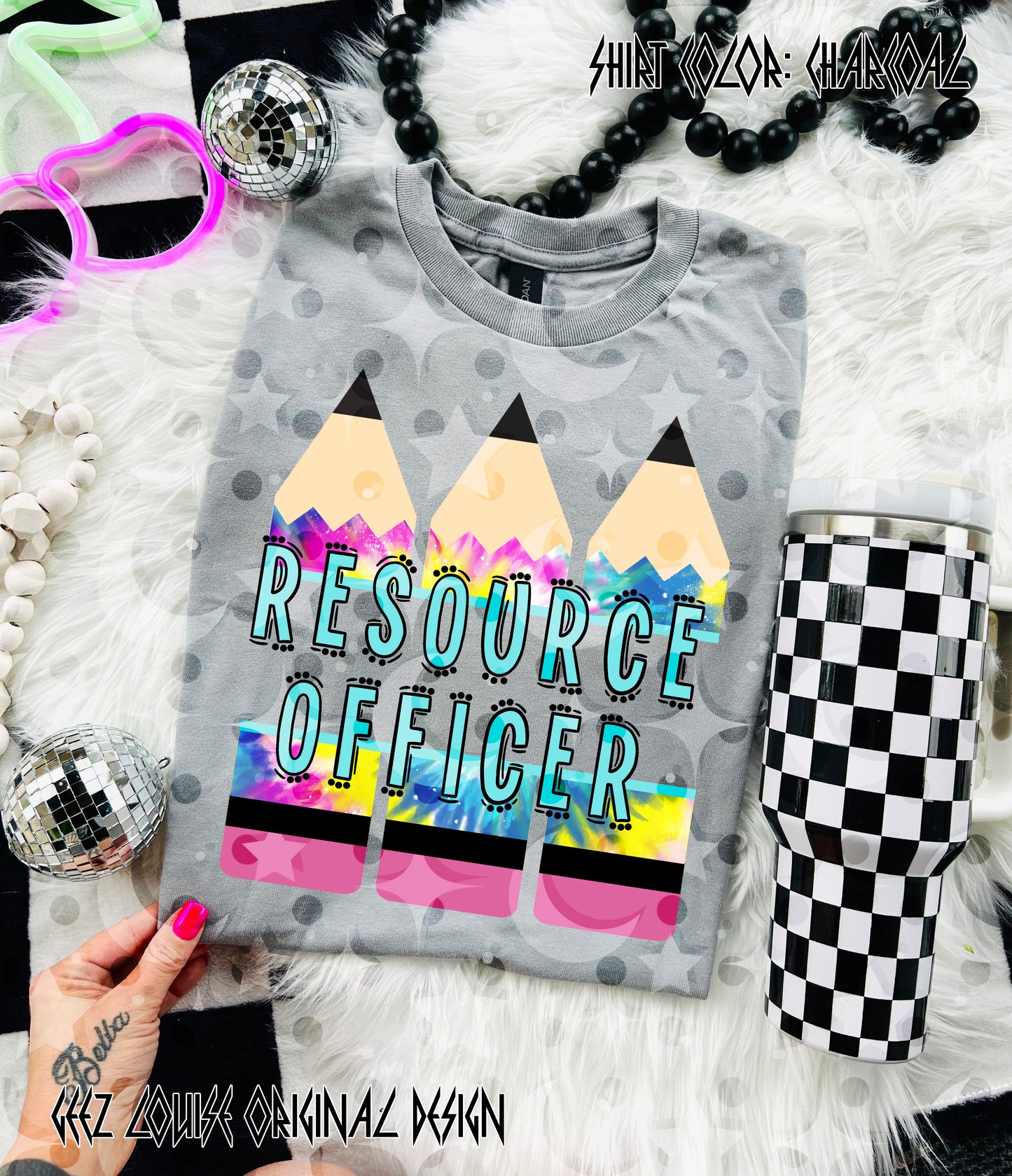Tie Dye Pencil — Teacher & Grade PNG (multiple options!)