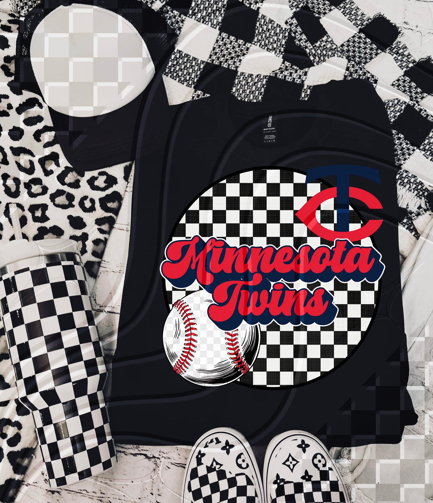 Checkered Spirit Baseball Circle | 30 Team Options - Digital Download- PNG