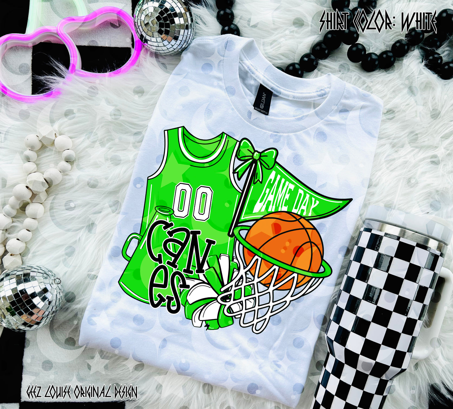 Basketball Game Day Digital Design | Custom Team Spirit PNGs (100+ Teams) - Light Green
