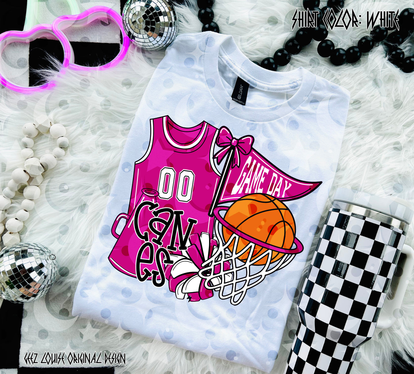 Basketball Game Day Digital Design | Custom Team Spirit PNGs (100+ Teams) - Dark Pink