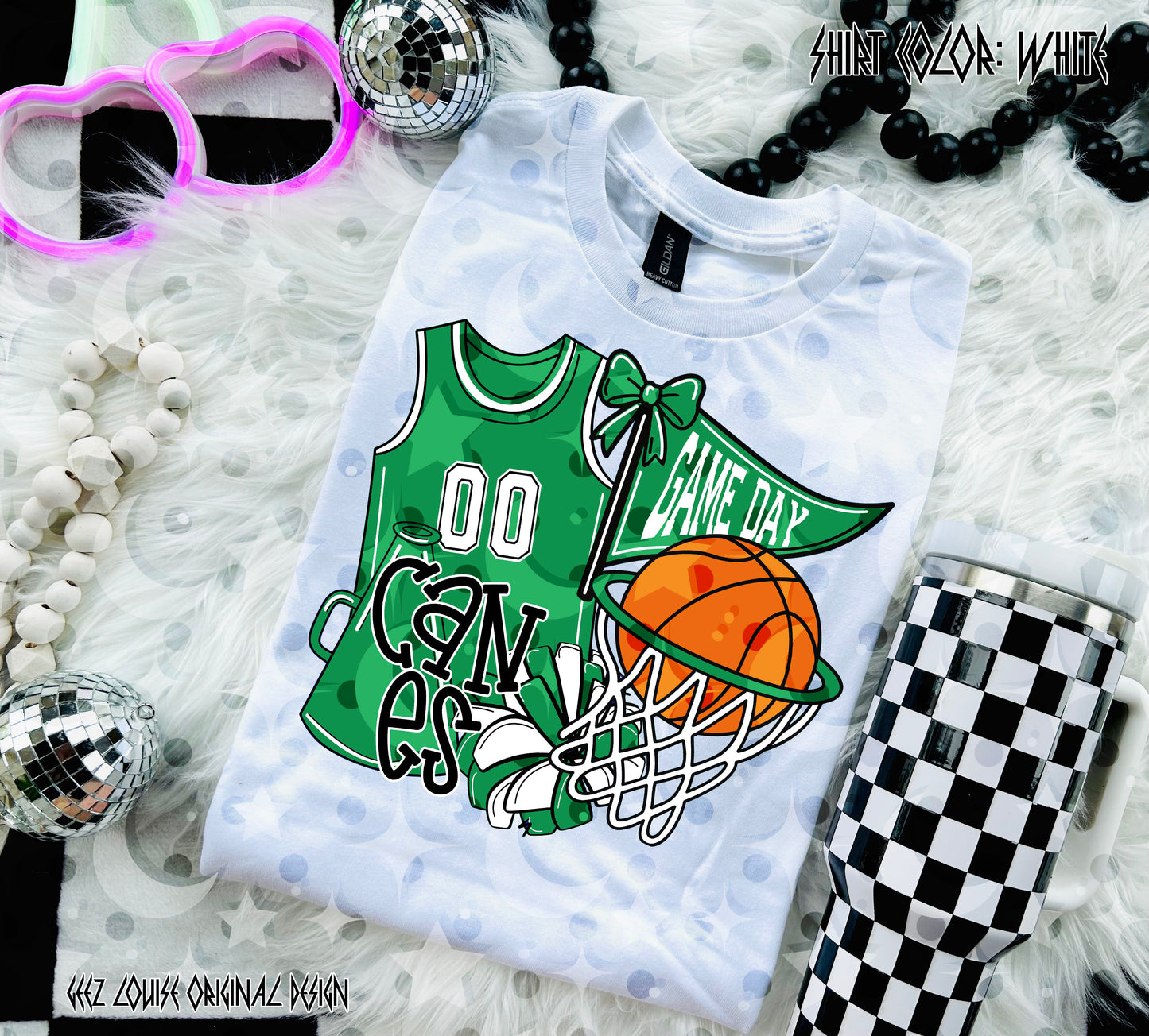 Basketball Game Day Digital Design | Custom Team Spirit PNGs (100+ Teams) - Green