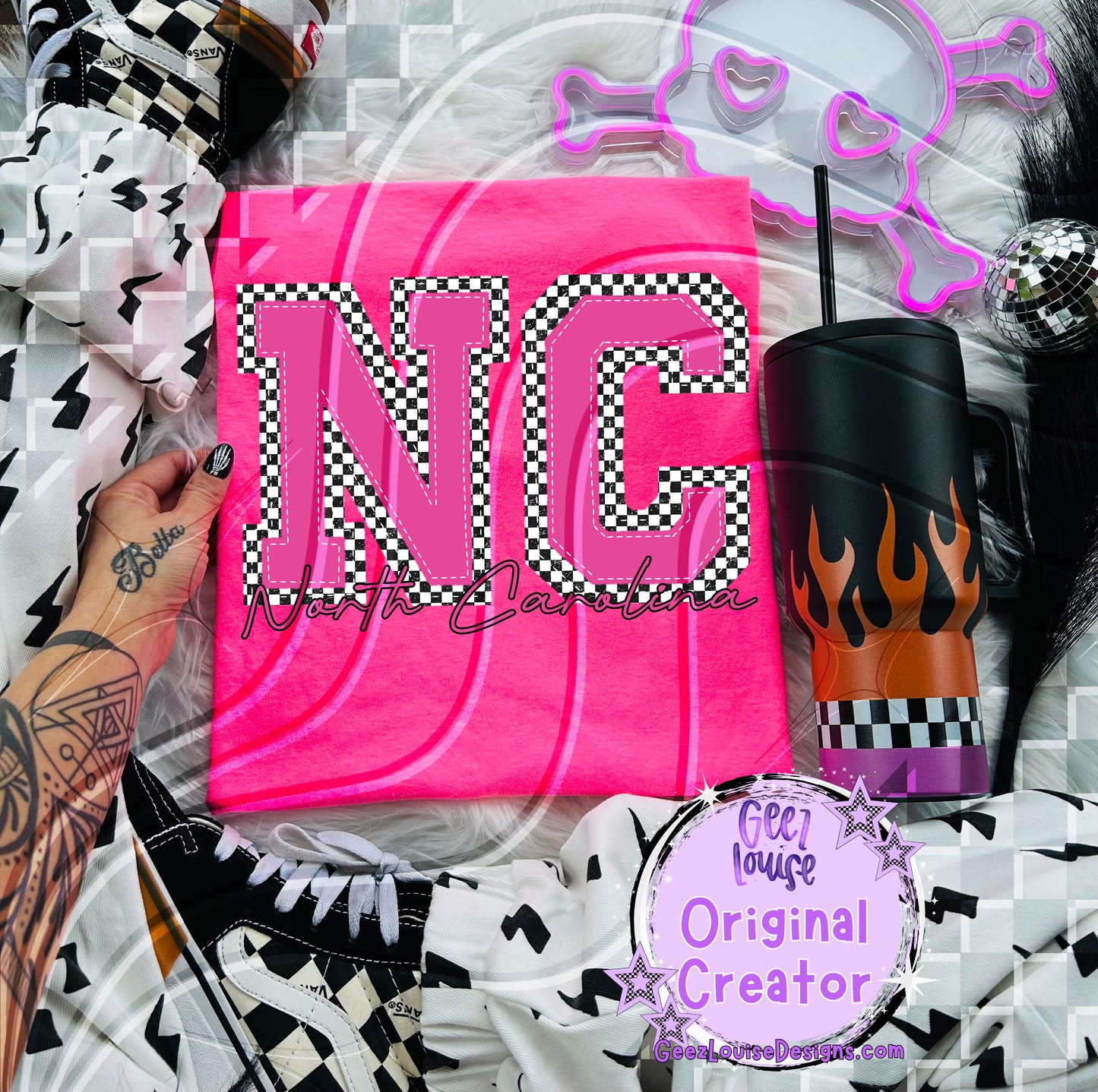 Pink Checkered States Digital Design | 50 States |  PNG