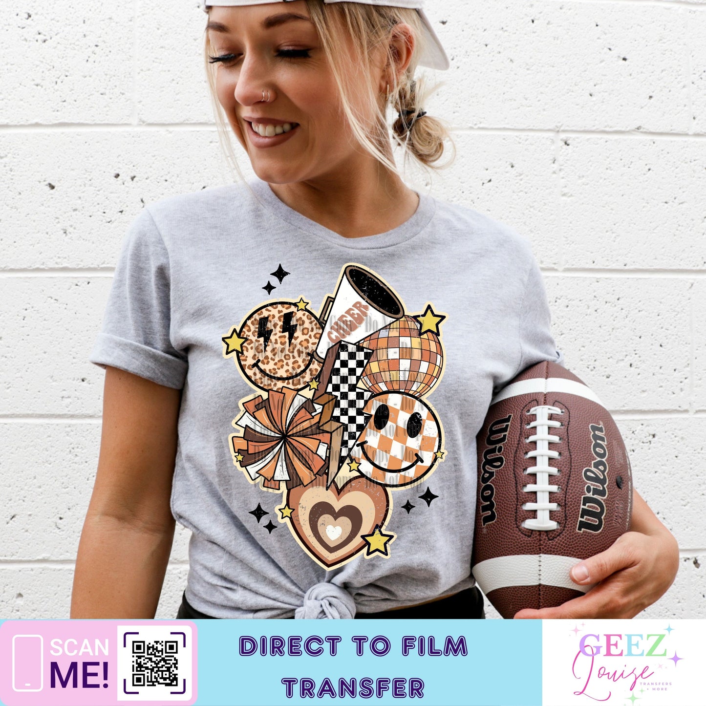 Retro cheer - Direct to Film Transfer - made to order