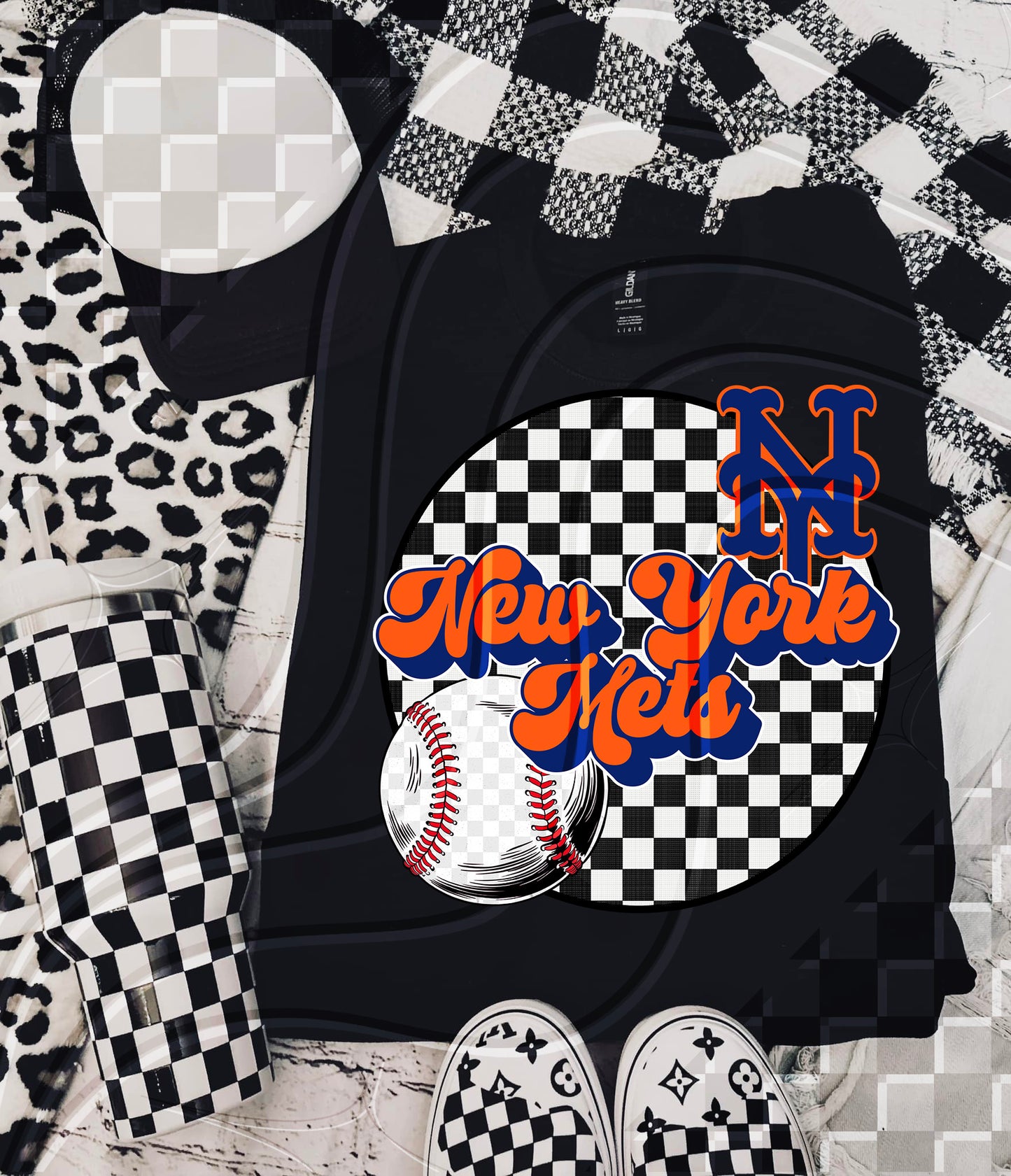 Checkered Spirit Baseball Circle | 30 Team Options - Digital Download- PNG