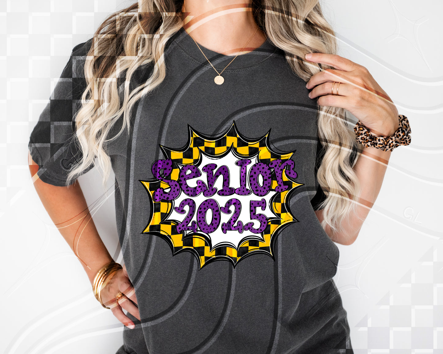 Senior 2025- Yellow Frame - Digital Download- PNG - 300 DPI