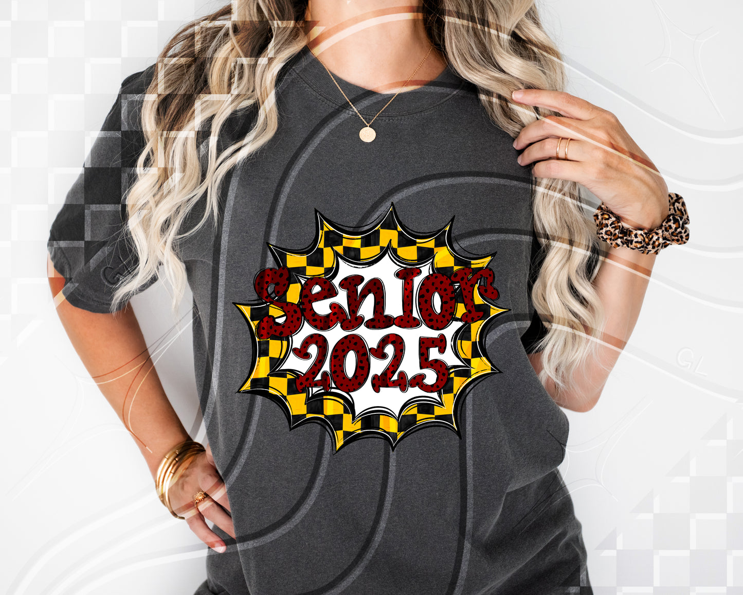 Senior 2025- Yellow Frame - Digital Download- PNG - 300 DPI