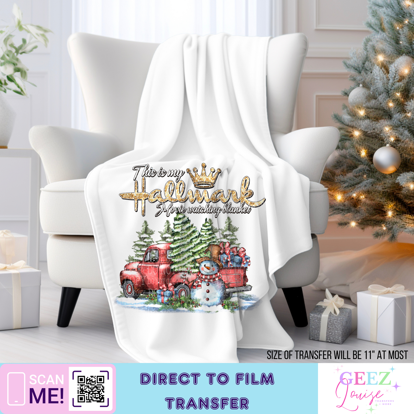Movie blanket Christmas- Direct to Film Transfer - made to order