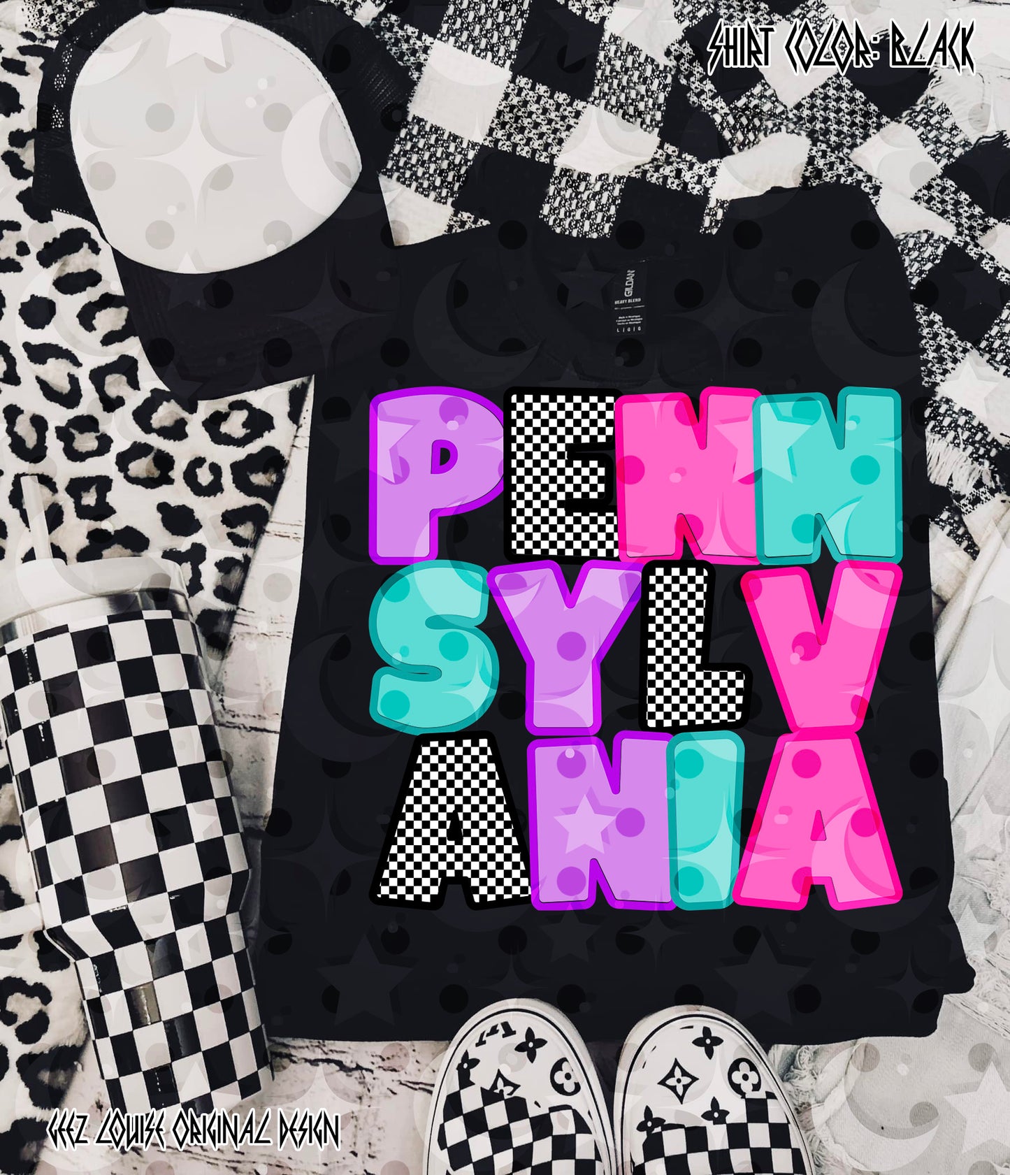 50 States Summer PNG Bundle | Retro Neon State Designs | Custom State Bubble Letter PNG | Sublimation PNG