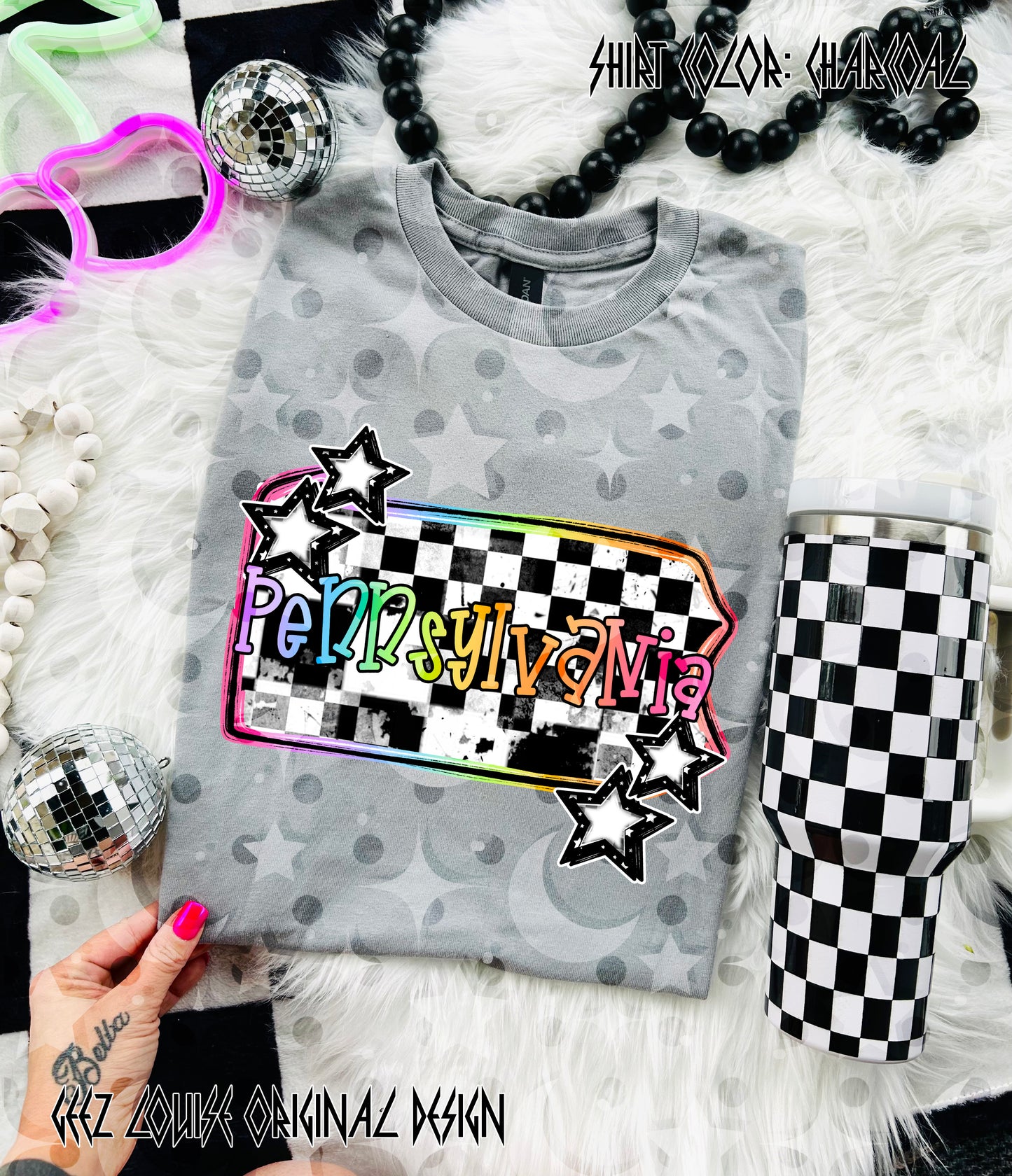 Checkerboard USA State PNGs — 50 States (Choose Your State!)