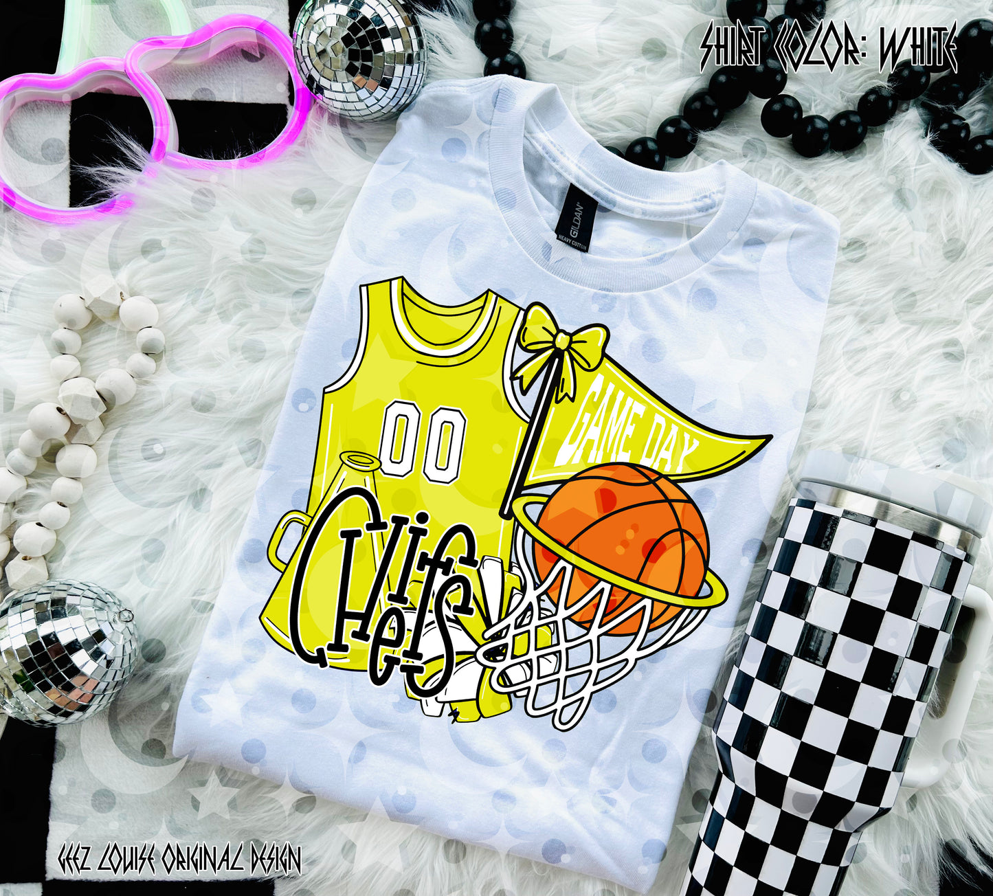 Basketball Game Day Digital Design | Custom Team Spirit PNGs (100+ Teams) - Yellow