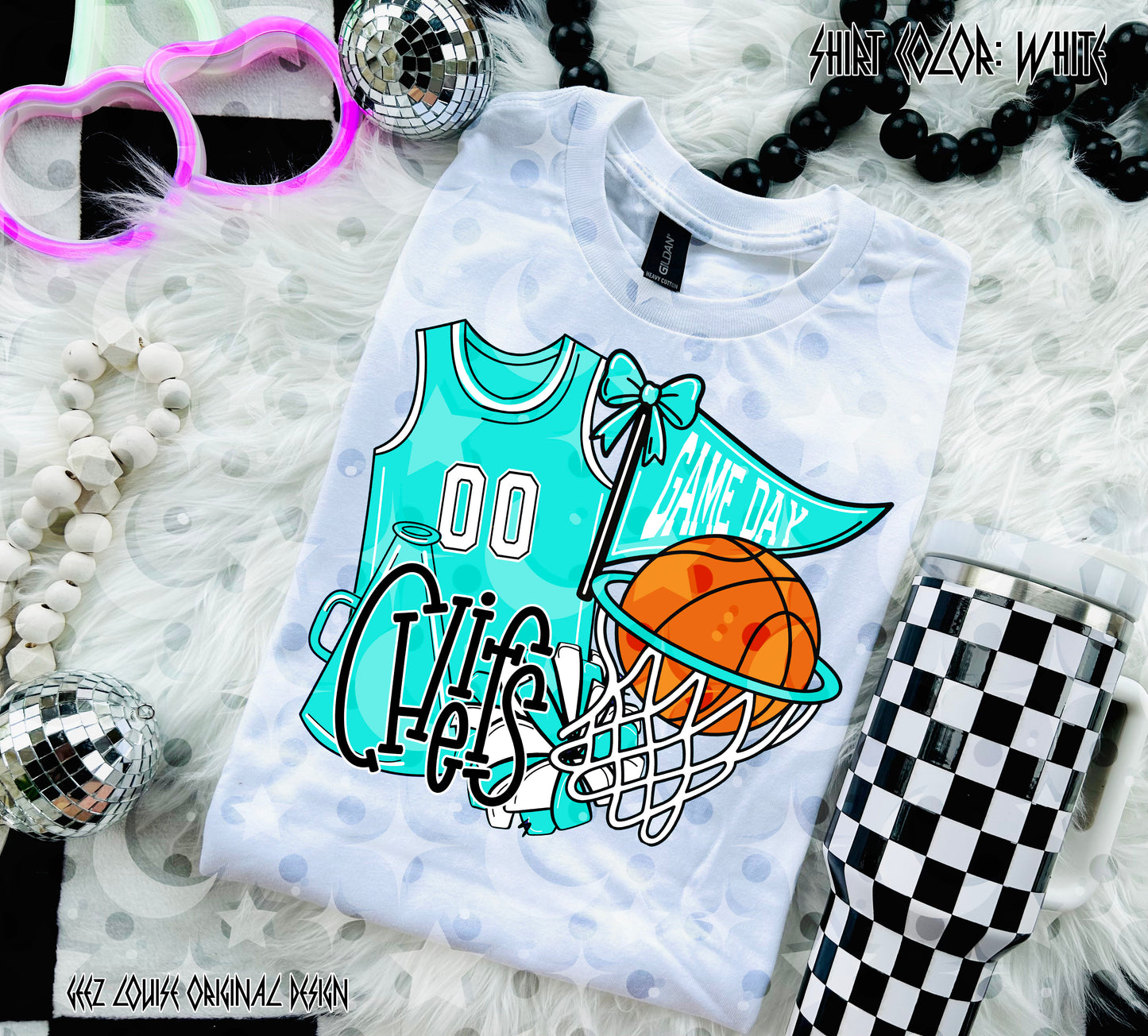 Basketball Game Day Digital Design | Custom Team Spirit PNGs (100+ Teams) - Sky Blue