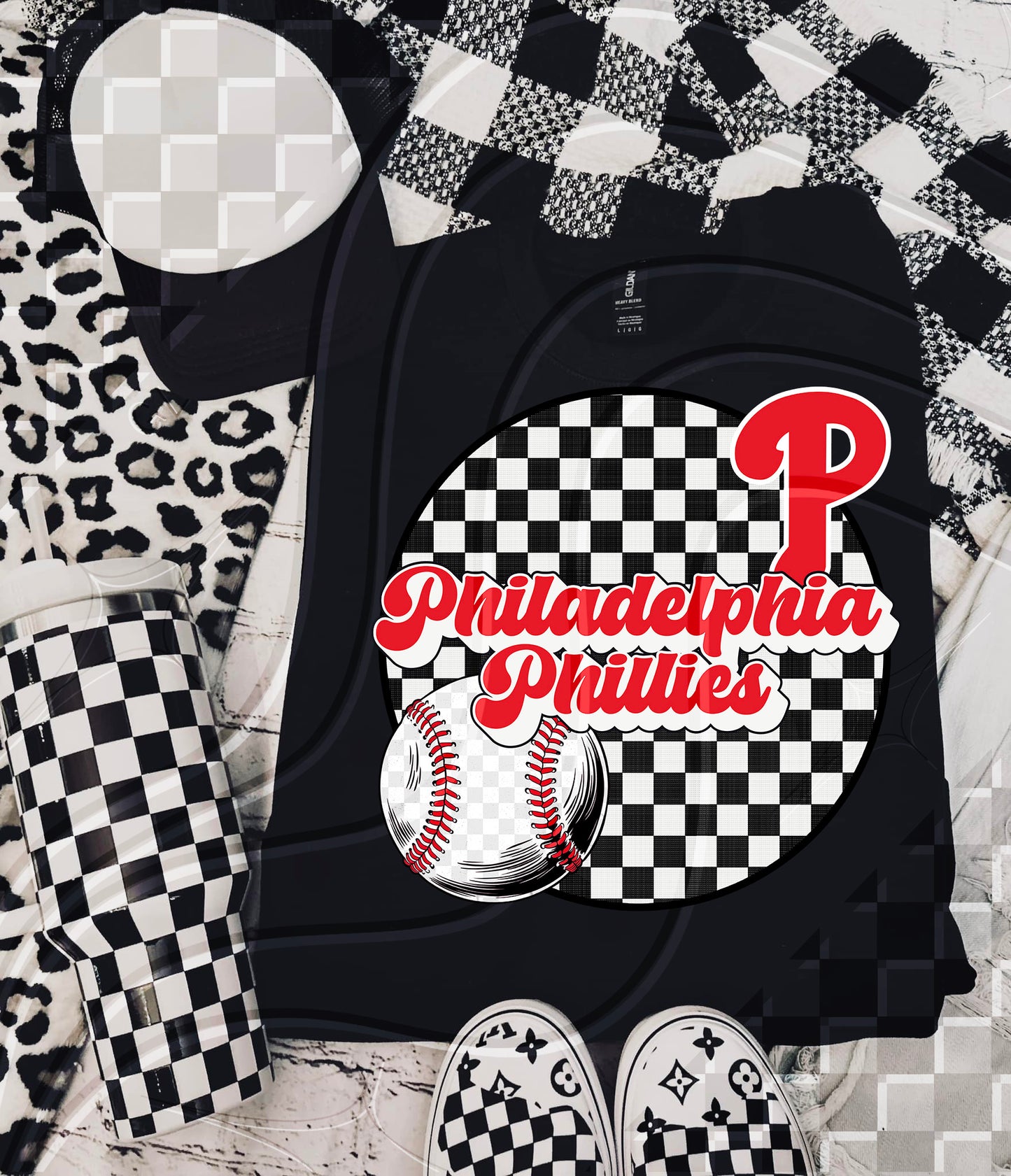 Checkered Spirit Baseball Circle | 30 Team Options - Digital Download- PNG