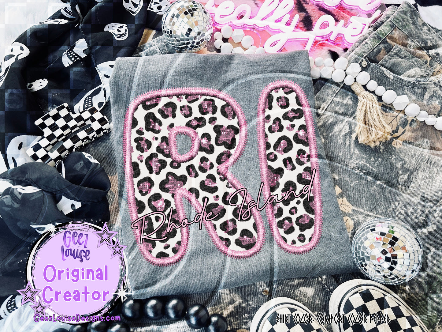 Leopard Appliqué State Bundle – All 50 States PNG